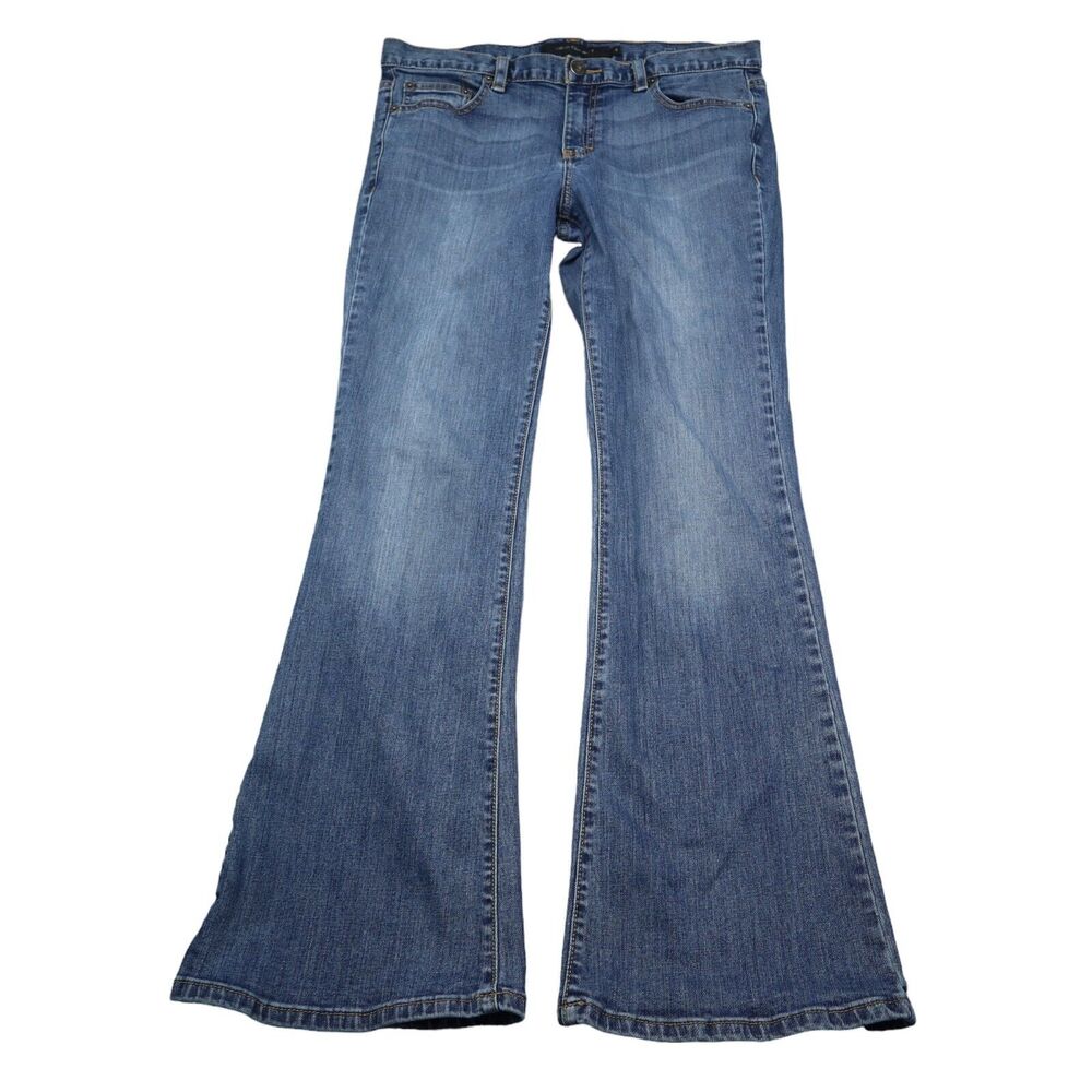 Calvin Klein Pants Womens 10 Blue Mid Rise Flat Front Flare Denim Jeans